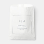 ダスティーエレガントブルーモノグラムありがとうござ結婚う フェイバーバッグ (正面)