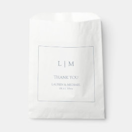 ダスティーエレガントブルーモノグラムありがとうござ結婚う フェイバーバッグ