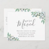 ダスティーエレガントブルーユーカリの動く発表 ポストカード (正面/裏面)