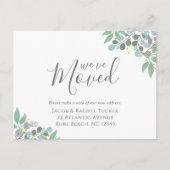 ダスティーエレガントブルーユーカリの動く発表 ポストカード (正面)