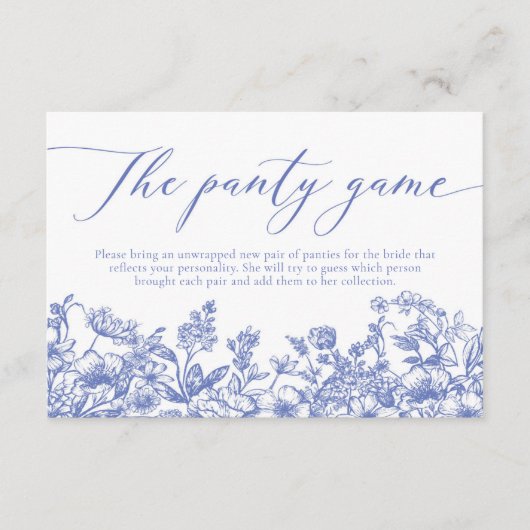 ダスティーエレガントブルーワイルドフラワーパンティの試合 エンクロージャーカード (正面)
