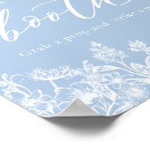 ダスティーエレガントブルーワイルドフラワーフォトブースの看板 ポスター (角)