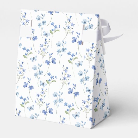 ダスティーエレガントブルーワイルドフラワーブライダルシャワー フェイバーボックス (裏面サイド)