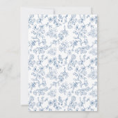 ダスティーエレガントブルーヴィンテージフローラ結婚ズ セーブザデート (裏面)