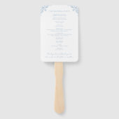 ダスティーエレガントブルーヴィンテージ結婚式プログラムファン ハンドファン (裏面)