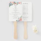 ダスティーエレガントブルー及びバラフローラスワッグプログラム ハンドファン (正面&裏面)