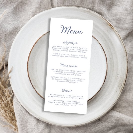 ダスティーエレガントブルー海シーブライダルシャワー メニュー