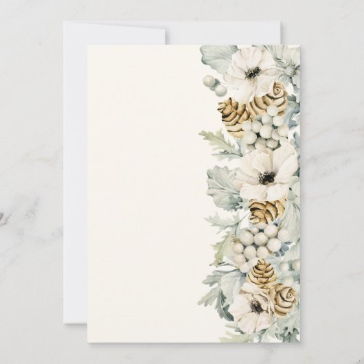 ダスティーエレガントブルー結婚式招待状 招待状 (裏面)