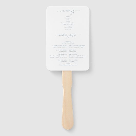 ダスティーエレガントブルー結婚式 プログラム ハンドファン (裏面)