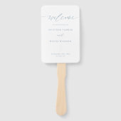 ダスティーエレガントブルー結婚式 プログラム ハンドファン (正面)