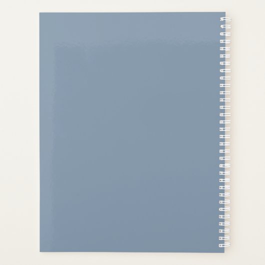 ダスティーエレガントブルー赤面フローラグリーンリー結婚ズ プランナー手帳 (裏面)