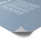 ダスティーエレガントブルー10テーブル結婚の座席表 ポスター (角)