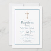 ダスティーエレガントブルー |バプテスマ招待状 招待状 (正面)