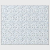 ダスティーエレガントブルーChinoiserieフローラルパターン ラッピングペーパー (フラット)