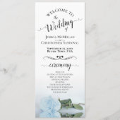 ダスティーエレガント淡い色のブルーバラロマン結婚ツ プログラム (正面)