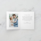 ダスティーエレガント・ブルー結婚のモノグラム写真 サンキューカード (内部)