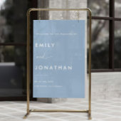 ダスティーエレガント・ブルー結婚ズ・ウェルカム アクリルサイン