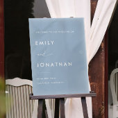 ダスティーエレガント・ブルー結婚ズ・ウェルカム アクリルサイン