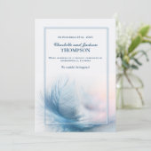 ダスティーエレガント・ブルー結婚フェザー発表 案内状 (スタンド正面)