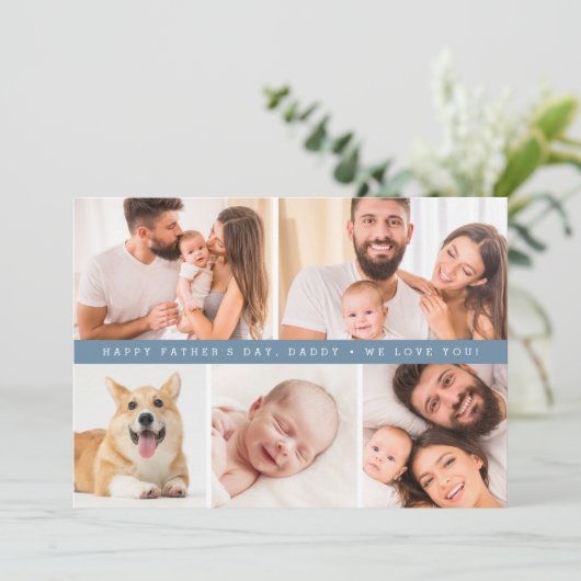 ダスティーカスタムブルーの写真幸せな父の日パパ シーズンカード (スタンド正面)