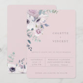 ダスティーガーデン フローラル ブラッシュ ウェディング 招待状 (正面/裏面)