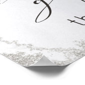 ダスティーグラデーションブルーカードとギフトのテー結婚ブル記号 ポスター (角)