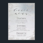 ダスティーグラデーションブルーフロステッド銀箔ディナモダンー メニュー<br><div class="desc">ダスティーグラデーションブルーフロステッドシルバーフォイル手の水の色と水の色のデザインの色のウォッシュブルー/グレーから白の背景のテクスチャー退色。柔らかいパステルモダンカラーの春や冬の結婚式をシックで探モダンす：埃っぽいグレーブルー、銀の箔の静脈と詳細フェイクと、披露宴ブラシのスクリプトレタリングフォント – のディナ結婚ーテーブルデコールメニュー！～このデザインのスイート全体を結婚見るために私の店をチェック！</div>