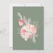 ダスティーグリーン トロピカル オーキッド ウェディング 招待状 (裏面)