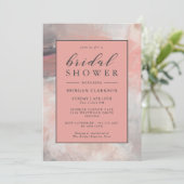 ダスティーコーラル モダン アブストラクト ブライダルシャワー 招待状 (スタンド正面)