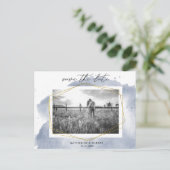 ダスティーゴールド＆ブルー | フォトセーブザデート ポストカード (スタンド正面)