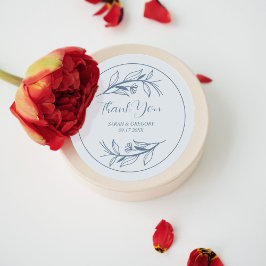 ダスティーシンプルブルー結婚式の引き出物 ラウンドシール
