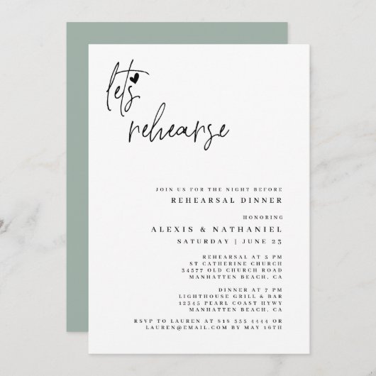 ダスティージェの前の夜のリハーサルをしよう 招待状 (正面/裏面)