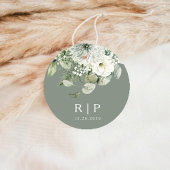 ダスティージグリーン結婚ズクラシックラウンドステッカー ラウンドシール