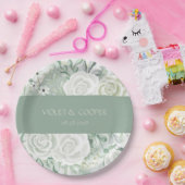 ダスティージュウォーター花模様結婚ズ ペーパープレート (パーティー)