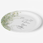 ダスティージュグリーンの花の前の結婚夜 ペーパープレート (アングル)