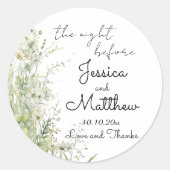ダスティージュグリーンの花の前の結婚夜 ラウンドシール (正面)