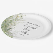 ダスティージュグリーンの花の前結婚の日 ペーパープレート (アングル)