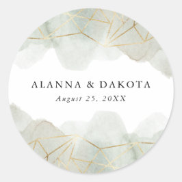 ダスティージュグリーンウォーター色金ゴールド幾何結婚の ラウンドシール