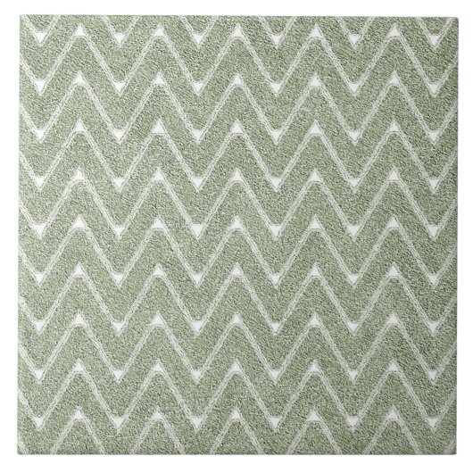 ダスティージュグリーンシェブロンパターン タイル (正面)