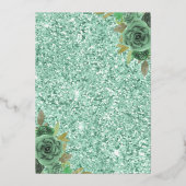 ダスティージュグリーンフローラバタフライキンセアニェラ金ゴールド 箔招待状 (裏面)