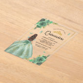 ダスティージュグリーンフローラバタフライキンセアニェラ アクリル招待状 (レイダウン)