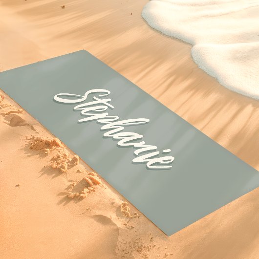 ダスティージュグリーン名前をカスタムするシンプル ヨガマット