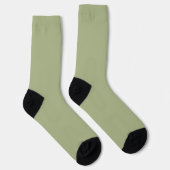 ダスティージュグリーン無地のカラー ソックス (右)
