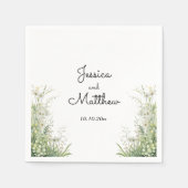 ダスティージュグリーン結婚の花 スタンダードカクテルナプキン (正面)