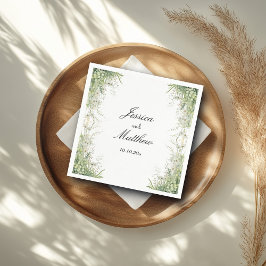 ダスティージュグリーン結婚の花 スタンダードカクテルナプキン