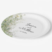 ダスティージュグリーン結婚の花 ペーパープレート (アングル)