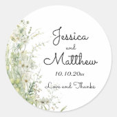ダスティージュグリーン結婚の花 ラウンドシール (正面)
