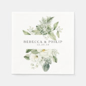 ダスティージュグリーン結婚ズのナプキン スタンダードカクテルナプキン (正面)