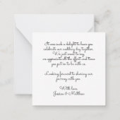 ダスティージュグリーン結婚フラワーズサンキューカード ノートカード (裏面)