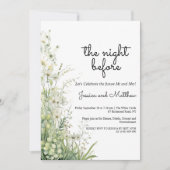 ダスティージュグリーン花結婚のリハーサルディナー 招待状 (正面)